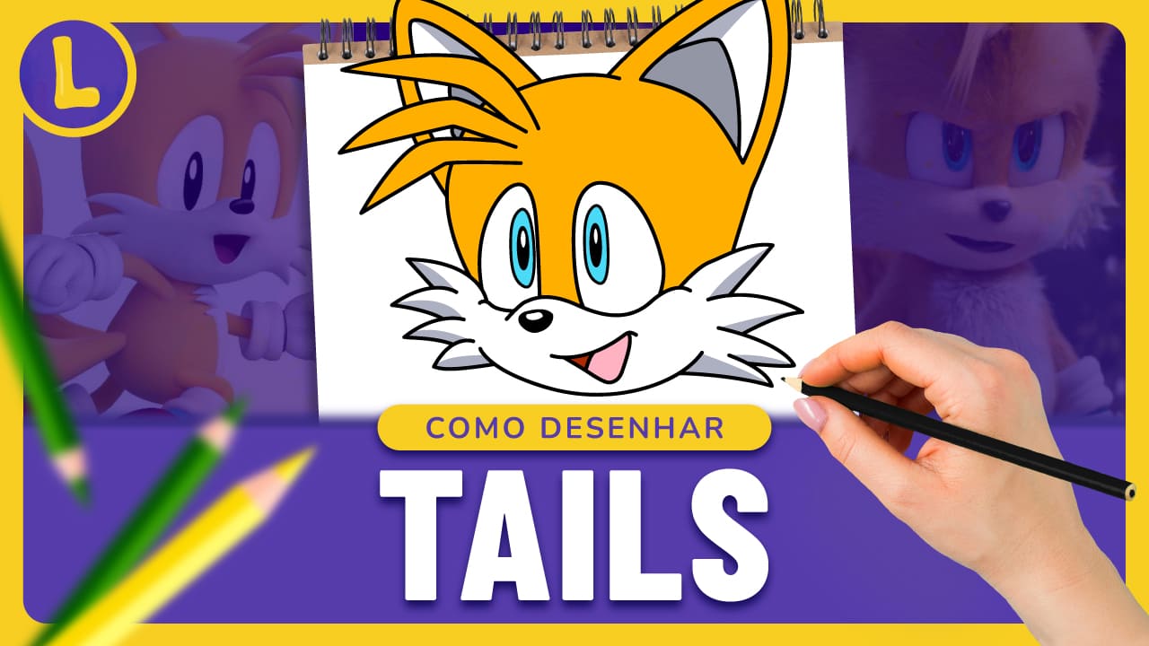 Como desenhar o TAILS PASSO A PASSO do Sonic 