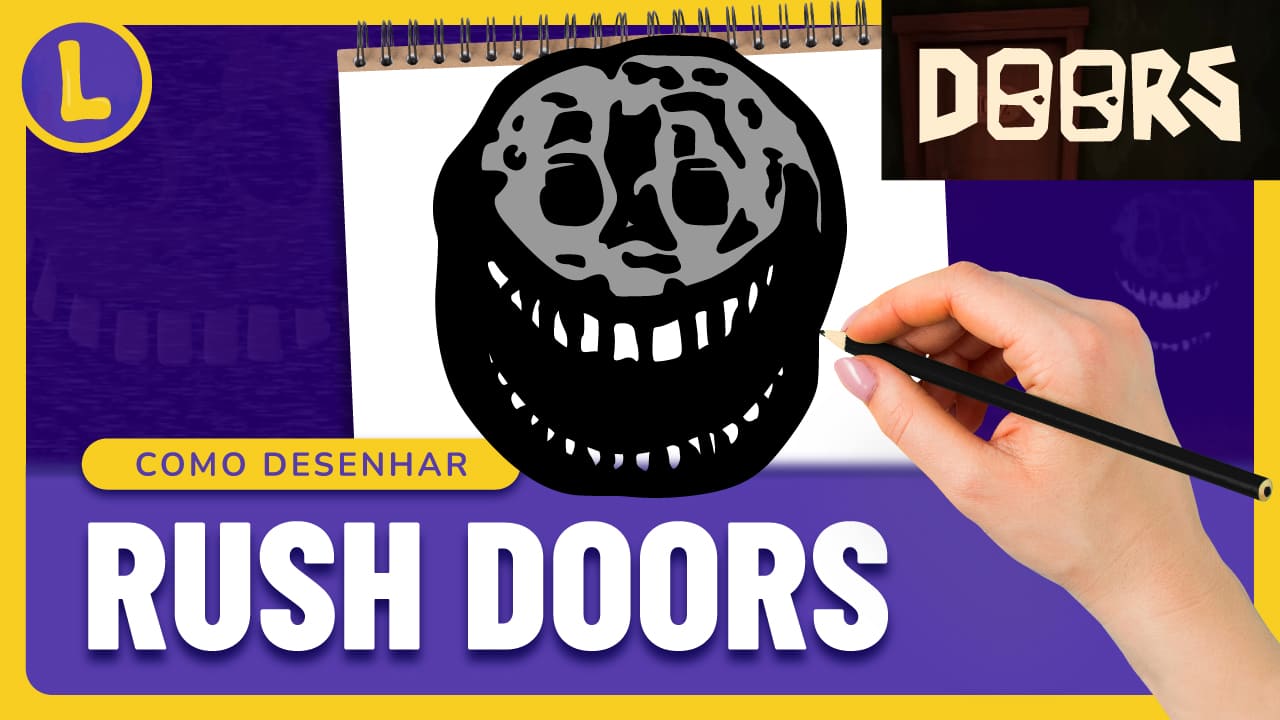 HOW TO DRAW RUSH FROM DOORS ROBLOX 