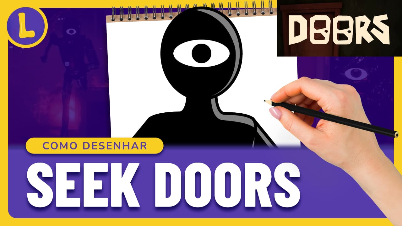 Como DESENHAR o SCREECH do DOORS ROBLOX - Como DIBUJAR a SCREECH